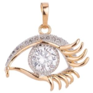 18k Gold Fill Eye Pendant w/Cubic Zirconia